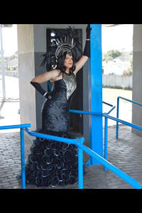 SW008 Black and Silver Long Dress 