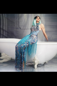 SW026 Turquoise Tussle Dress