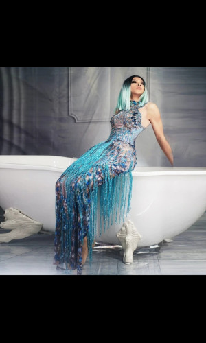 SW026 Turquoise Tussle Dress