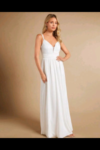 E309 Mila Simple White Dress 