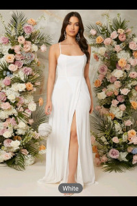 E308 Alora Simple White Dress 