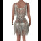 SW027 Transparent Silver Fringes Dress