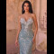 E786 Blue Bubble Diamond Evening Dress