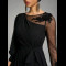 E787 Black Flowy Long Sleeve Dress