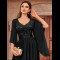 E788 Black Floral Insert Dress