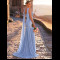 E796 Blue Luxurious Lace Corset Dress