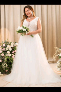 W001 Leanna A-Line Wedding Dress