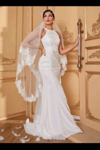 W002 Jazzlyn Halter Neck Wedding Dress 