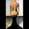 SW038 Lisinda Black Drama Velvet Gown